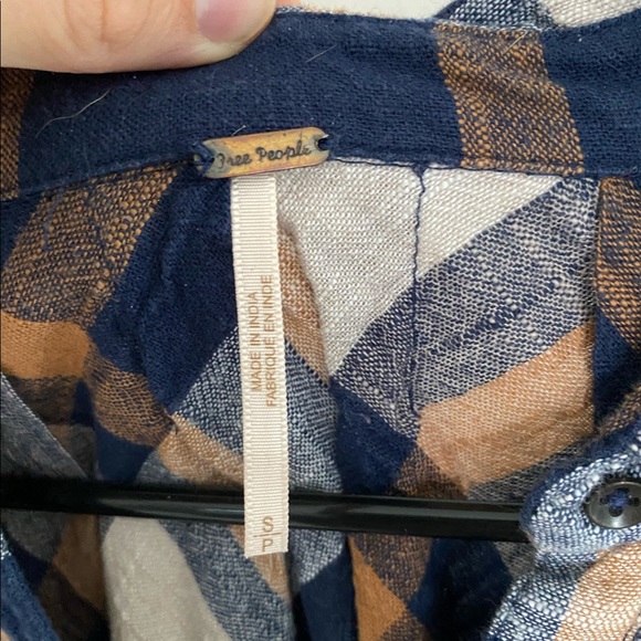 Free People Plaid Ruffled Button Down - Picture 5 of 8